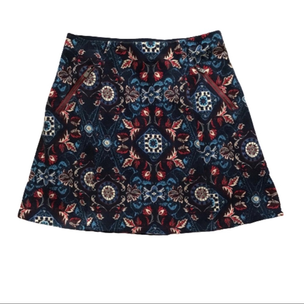 Hollister A-Line Mini Skirt Blue Paisley Print Small